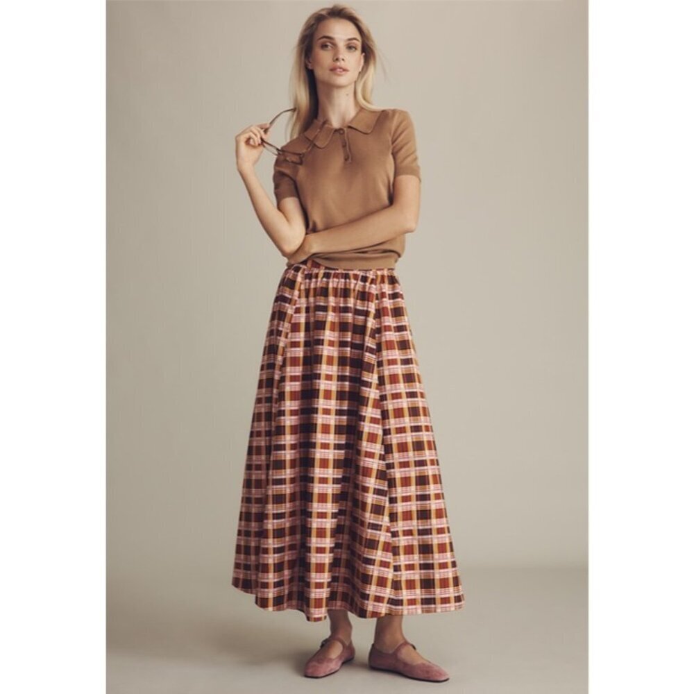 The Jacie Poplin Printed Maxi Skirt by Maeve